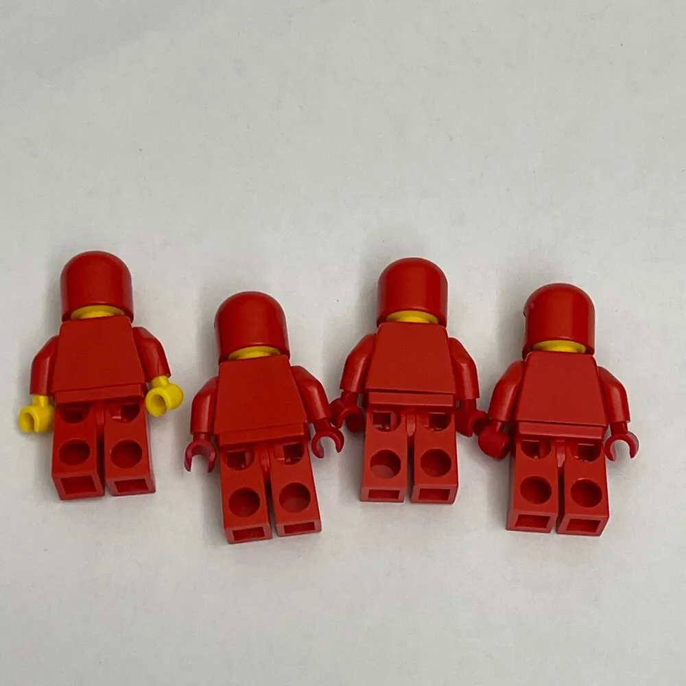 Vintage Lego Red Minifigs‎ Figures Replacement Parts Pieces Lot of 4